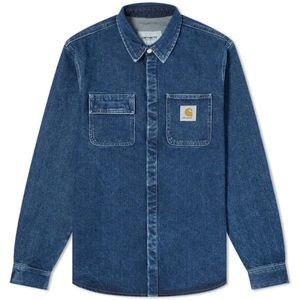 BNWT Carhartt WIP Salinac Shirt Jacket Blue Stone Washed S